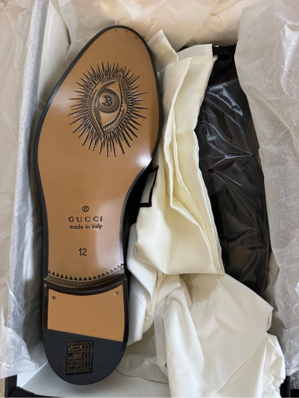 Gucci NEW in box black leather men’s shoe Size 12 - Picture 6 of 6